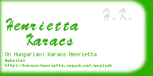 henrietta karacs business card